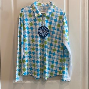 NWT SANSOLEIL LONG SLEEVE MOCK UPF 50 SIZE LARGE🏌️‍♀️⛳️🏌️🏌🏾‍♂️🩵💙👚👕